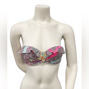 Victoria’s Secret Strapless Bandeau Bikini Top 34B Paisley Jewel